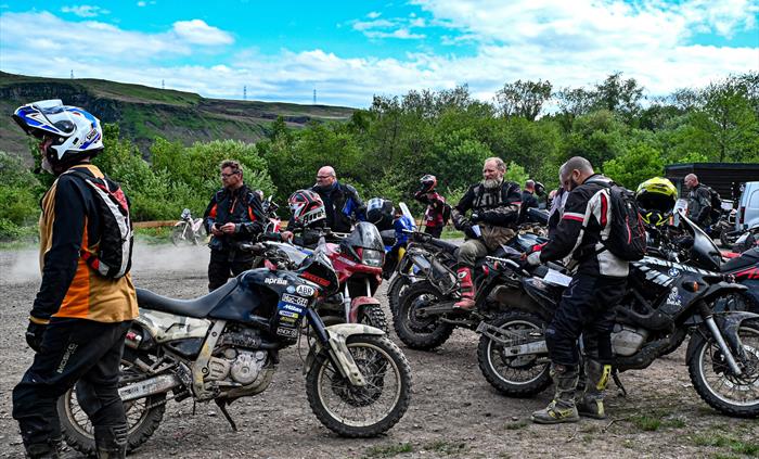 Riders grouped together